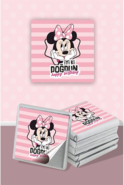 neşeli günlerim Αυτοκόλλητο με θέμα τη Μίνι Μάους σε ροζ αποχρώσεις * Αυτοκόλ...