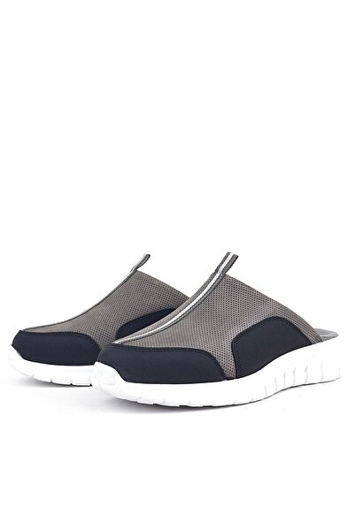 Shoes Center Medical Genuine Leather - Gray Black Comfort Sports Slippers