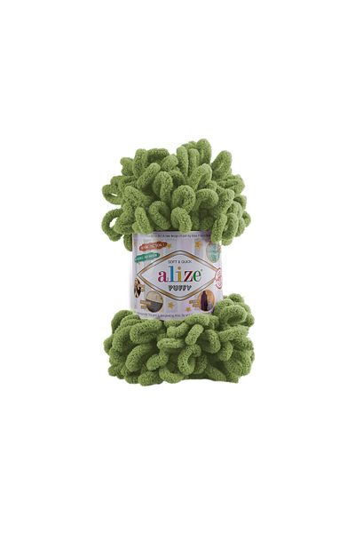 Alize Βρεφική κουβέρτα Puffy 485 Green - 1 Τεμάχιο Πλεκτό Μαξιλάρι Καρδιάς Βρεφικό Πλεκτό Σχοινί