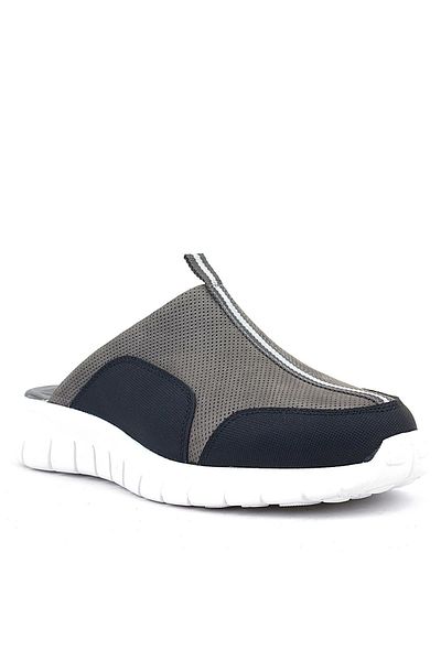 Shoes Center Medical Genuine Leather - Gray Black Comfort Sports Slippers