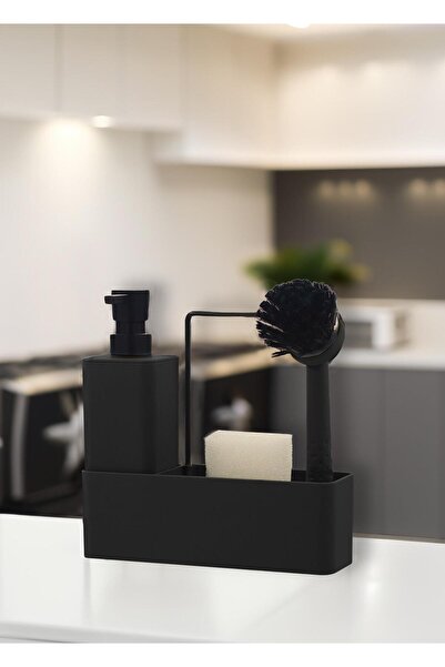 The Mia مجموعة موزع الصابون السائل الأسود - عادي