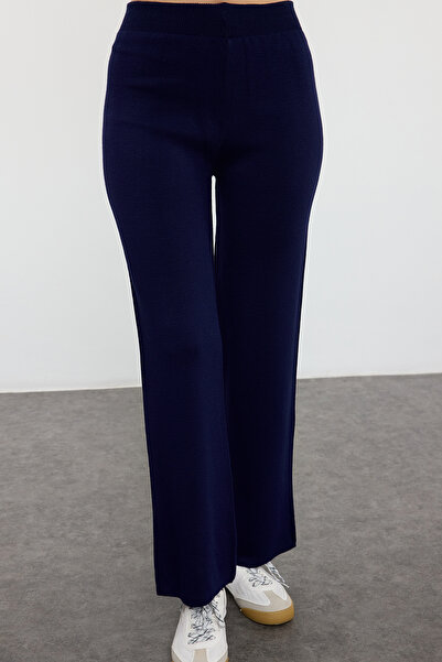 Trendyol Collection Sötétkék csíkos kötöttáru szett - nadrággal, Tedaw25Au00010