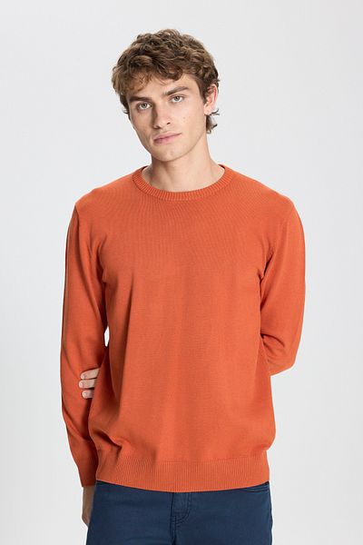 ALTINYILDIZ CLASSICS Πλεκτό πουλόβερ για ανδρικό πλακάκι Standard Fit Normal Cut Crew Neck