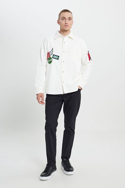 AC&Co / Altınyıldız Classics Pánská kostkovaná košile Ecru Oversize Fit Loose Fit Classic s klopou