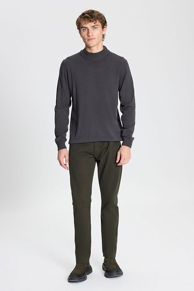ALTINYILDIZ CLASSICS Men's Anthracite Non-Pilling Anti-Pilling Standard Fit Half Turtleneck Knitwear Sweater