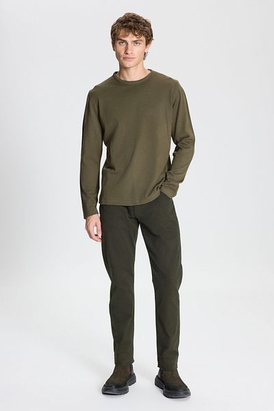 AC&Co / Altınyıldız Classics Ανδρικό πλεκτό πουλόβερ Khaki - Crew Neck, ζεστό, κανονική εφαρμογή