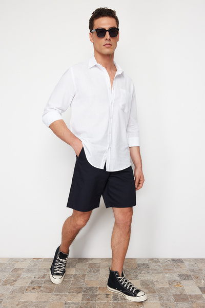 Trendyol Collection Námořnické modré šortky Regular Fit Chino - TMNSS24SR00053