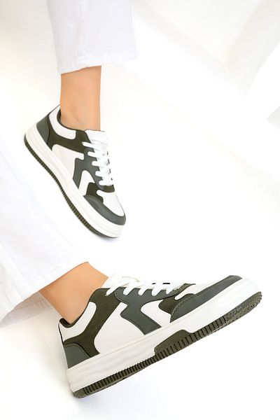 SOHO 19602 Modell Khaki-Weiß Damen Sneaker