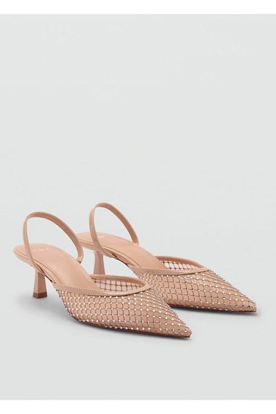 MANGO Woman Glänzende Mesh-Schuhe mit Absatz