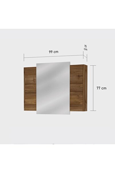 triomodül Üst Dolap Kombin - 100 cm - Ceviz - Ceviz