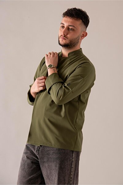 APP-RON C-21 PREMIUM - Yağ Yeşili Şef Ceketi