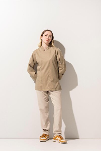 APP-RON C-01 CLASSIC - Camel Şef Ceketi Kadın