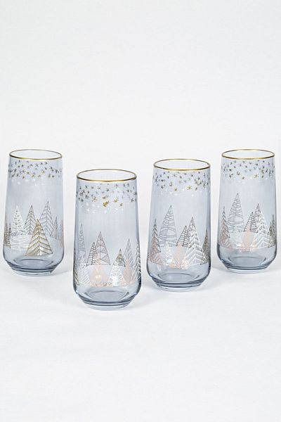 Rakle Winter Sky 4-piece Blue Soft Drink Glass Set - 470 Cc