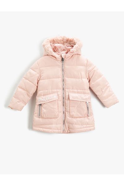 Koton Μακρύ Puffer Jacket με Λούτρινη Φόδρα
