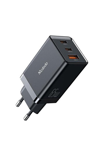 Mcdodo GaN 5 Mini Γρήγορη Φόρτιση 65W Διπλή Θύρα Type-C+USB Φορτιστής ΕΕ Μαύρο