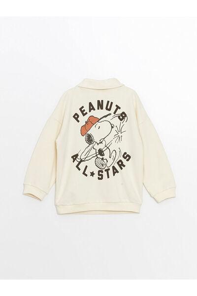 LC Waikiki LCW Kids Polo Yaka Uzun Kollu Snoopy Baskılı Erkek Çocuk Sweatshirt (W4)