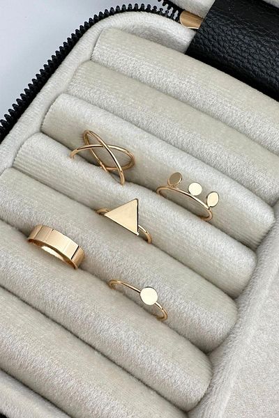Modex Gold Color Multiple Ring Set