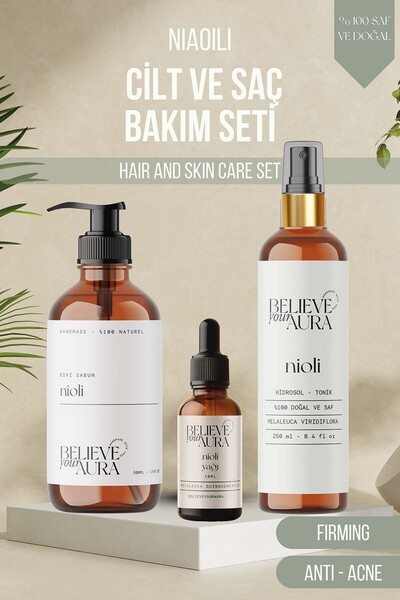 Believe Your Aura Doğal Nioli Yağı Cilt ve Saç Bakım Seti %100 Saf Nioli Yağı...