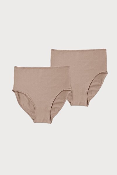 Malabadi Kadın Ten 2 Li Paket Modal Yüksek Bel Slip Külot 1955