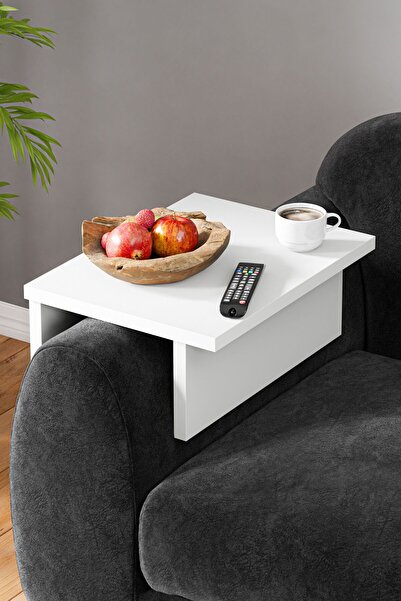 Ceramical Kls Ayarlanabilir Koltuk Sehpası Yan Sehpa - Beyaz