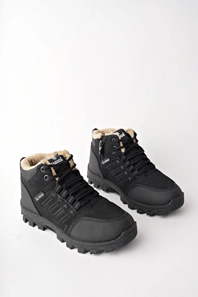 Mind Black Içi Kürklü Bağcıklı Fermuarlı Bot