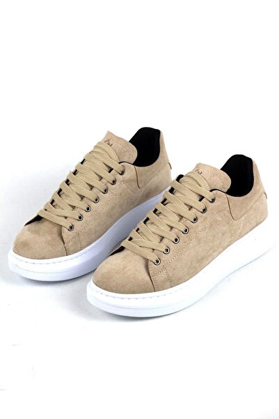 Rainon Store Krem Süet Yüksek Taban Erkek Spor Ayakkabı - Ossguus