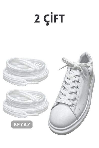 Zerenyus High Quality 110 Cm Sports Shoes - Original Sneakers, 2 Pairs of Laces, White