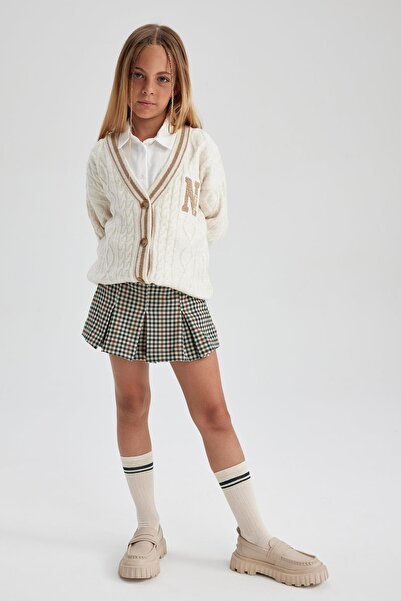 DeFacto V-Neck Knitwear Girl's Cardigan - A2899A823Au