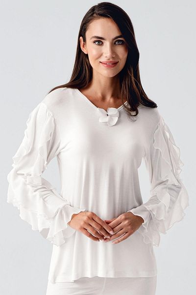 Artış Flexible Viscous and Long Chiffon Sleeves Pajama Set