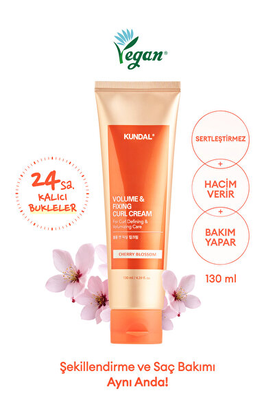 Kundal Bukle Belirginleştirici Durulanmayan Saç Kremi KUNDAL Volume & Fixing Curl Cream (Cherry Blossom)