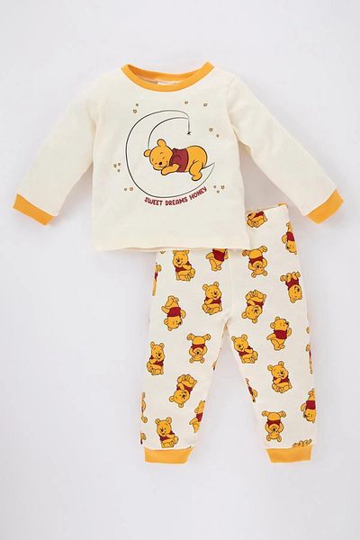 aden kids طقم بيجامات للأطفال والرضع مطبوع عليه رسوم كرتونية خاصة لعمر 0-4 سنوات - ياقة واسعة وخيارات مقاسات خاصة
