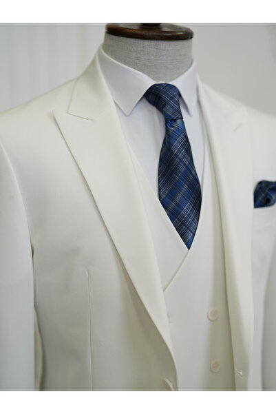 LONATOLİA Erkek Takım Elbise İtalyan Stil Slim Fit Ceket Yelek Pantolon Kırlangıç Yaka
