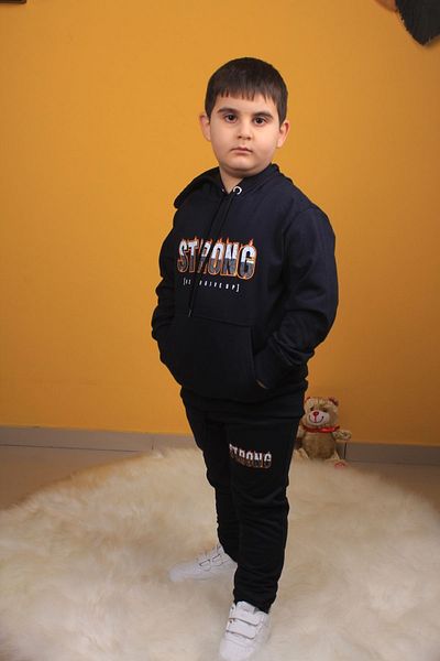 SİNSER TEKS Unisex γκρι φόρμα με κουκούλα και τύπωμα