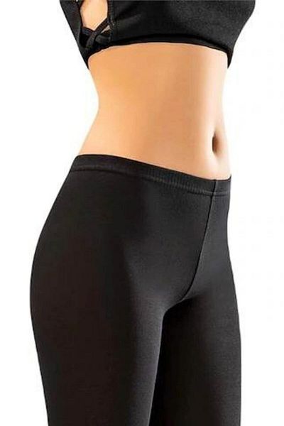 Moldina Leggings scurti din bumbac pentru femei, din bumbac pieptănat, elastic, fără model, cu talie înaltă