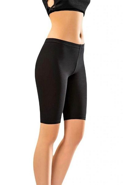 Moldina Leggings scurti din bumbac pentru femei, din bumbac pieptănat, elastic, fără model, cu talie înaltă
