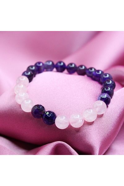 Doğal Taşlar Pink Quartz Stone Love Stone Amethyst Stone Positive Energy Stone Natural Stone Bracelet