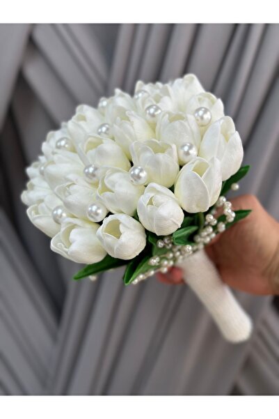 gelinbuketi lüks incili lale gelinçiçeği