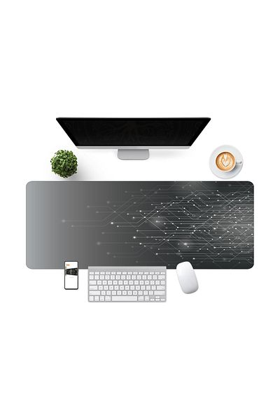 AsMat Paw XXL 90*40 cm Grey-Black Non-Slip Base Comfortable Work and Gaming Keyboard / Mausepad - Non-Slip Base Keyboard and Mouse Pads