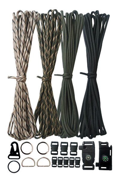 hobi outdoor Paracord Outdoor Bileklik Ipi Ve Klips Seti 2