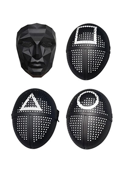 Microcase Squid Game Kalamar Oyunu Yüz Maskeleri Kare Üçgen Daire Yönetici Set - Al2725