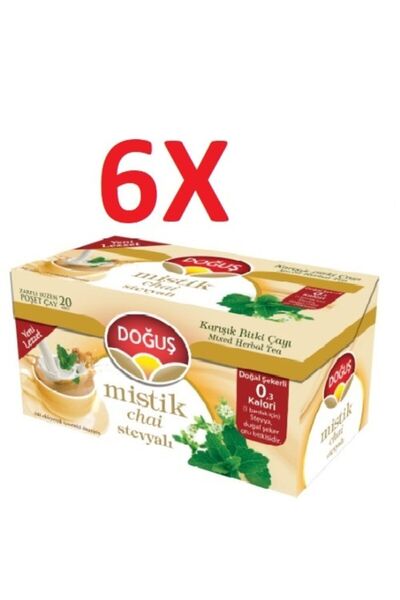 Doğuş Çay Doğuş Stevyalı Mistik Chai 6 Kutu 20'li Süzen Poşet Sallama Bitki Çayı
