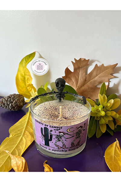 Lights Of Candle Cadılar Bayramı- Halloween Temalı İslelet Figürlü Bardak Mum