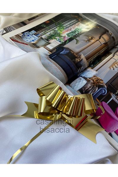 bisaccia Metallic Gold Colored 4 Pieces Bow Ornament 30mm - Gift Package
