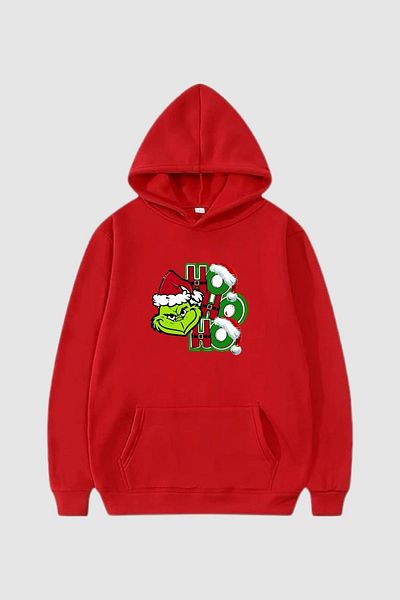 MAD COLLECTİON Grinch Printed Unisex Oversize Hooded Sweatshirt - Long Sleeve and Pocket