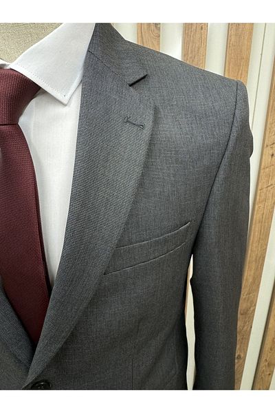 HÜRMEN Jacket Trousers Gray Patterned Suit