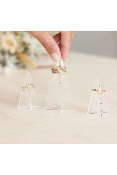 tsddekorasyon Σετ 3 Κώνοι Δαχτυλιδιών - Ακρυλική Οργάνωση & Θήκη Δαχτυλιδιών,...