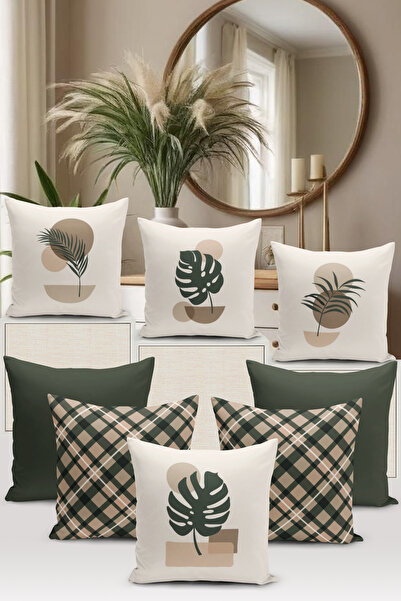 Bertille Home Мінімалістична серія з 8 предметів з цифровим друком Набір чохлів для подушок