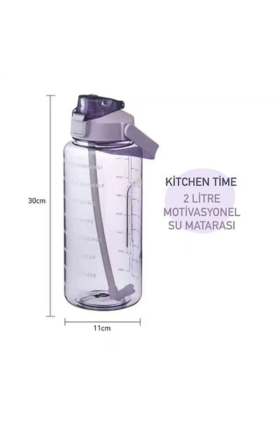 RASASVADA Transparent Motivational Water Bottle 2000 Ml Water Bottle - Bpa Free-sticker