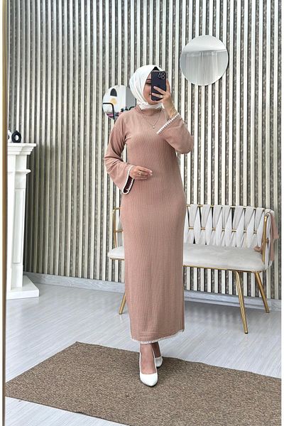 Moda Krash Seasonal Dress with Hair Embroidery - Patterned Detail