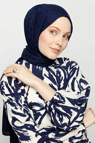 VALORSCARF Lacivert BLOOM DESEN KAŞMİR§PAMUK DOKU %100 NEFES ALAN ŞAL